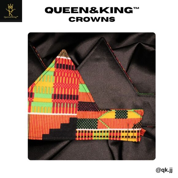 Kente Style Crown (Multiple Heights & Satin Lined) - Picture 2 of 6